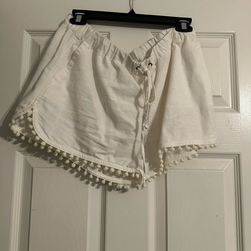 J.Crew White Pom-Pom Trim Women Shorts